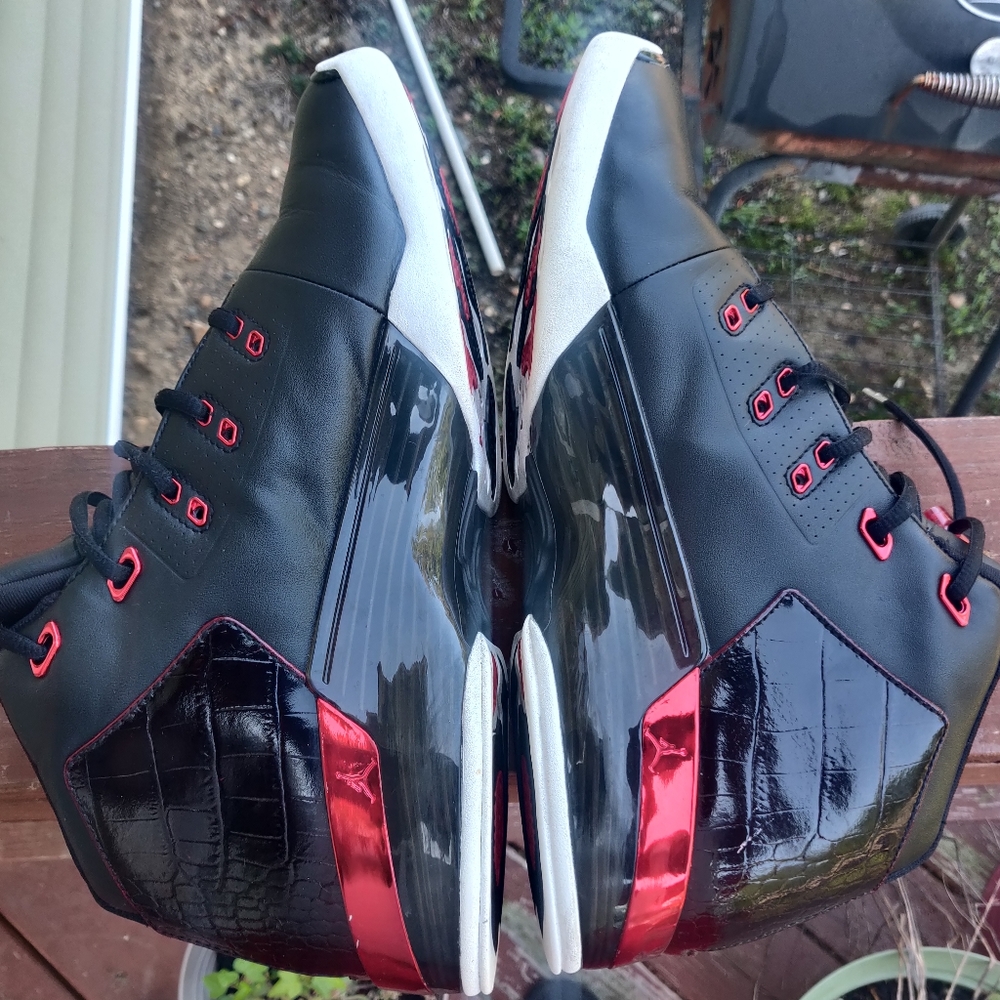 Nike Air Jordan 17 + XVII Retro Black Red Chicago Bulls Men’s Size 12 - Picture 4 of 13